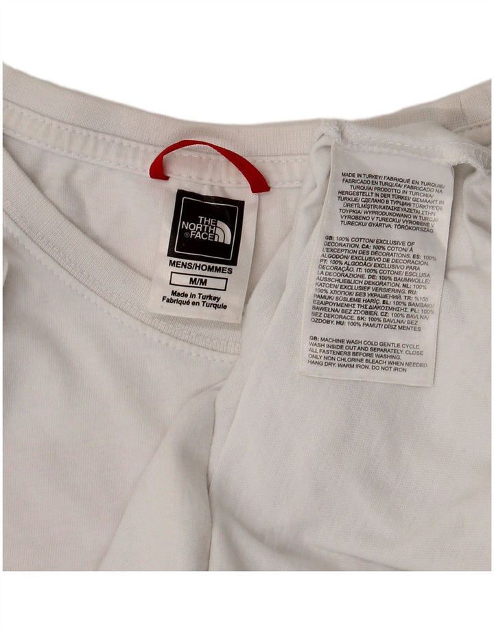 THE NORTH FACE Mens Graphic T-Shirt Top Medium White Cotton