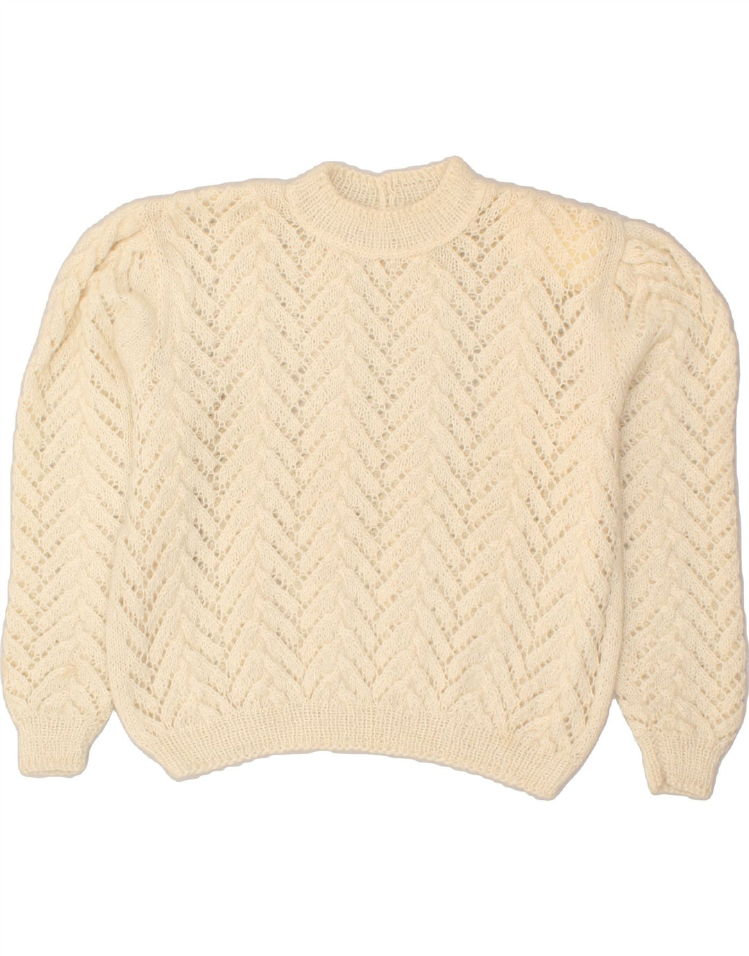 VINTAGE Womens Crew Neck Jumper Sweater UK 16 Large Off White | Vintage Vintage | Thrift | Second-Hand Vintage | Used Clothing | Messina Hembry 