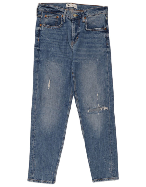 Jeans slim invecchiati da donna Zara EU 36 XS W26 L26 cotone blu