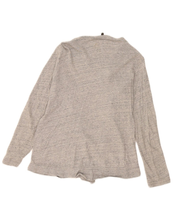 Massimo Dutti Offener Damen-Cardigan-Pullover UK 10 Small Grau gefleckte Baumwolle