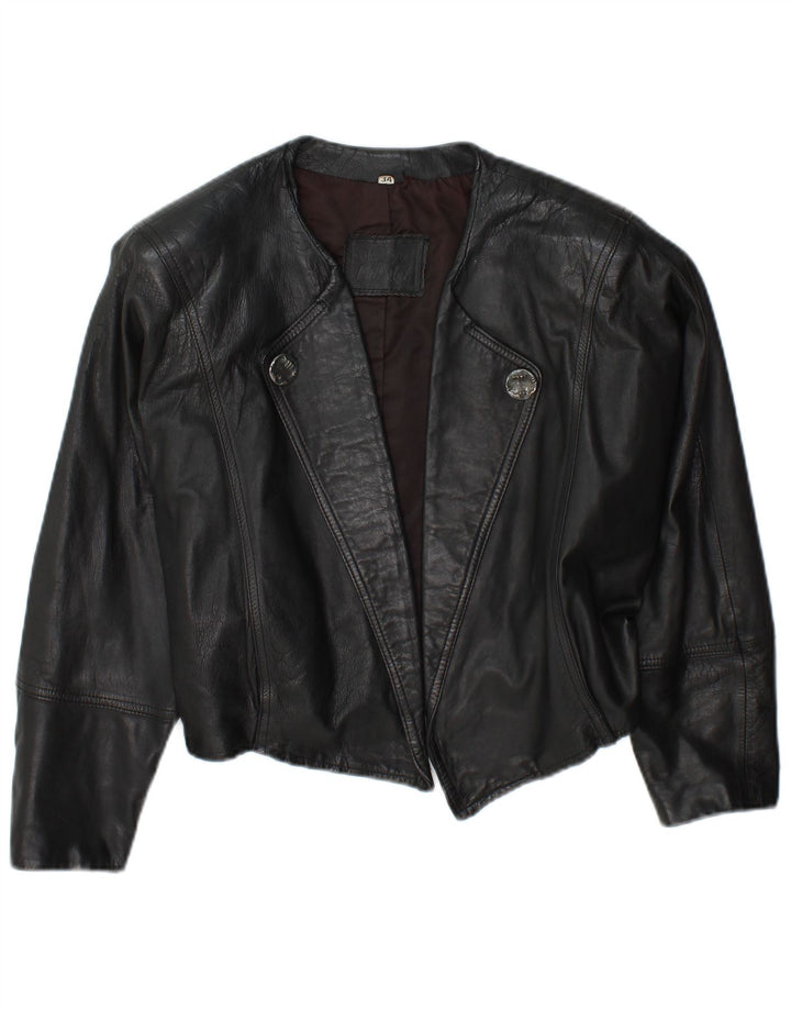 Jean Pierre Womens Oversized Crop Open Jacket EU 34 XS Black