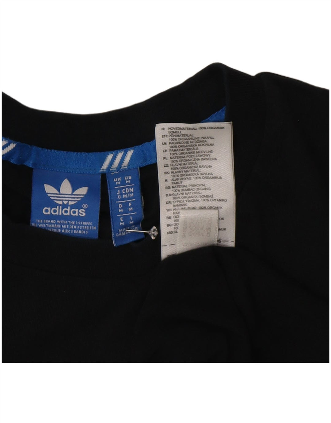 Adidas Mens Graphic T-Shirt Top Medium Black Cotton
