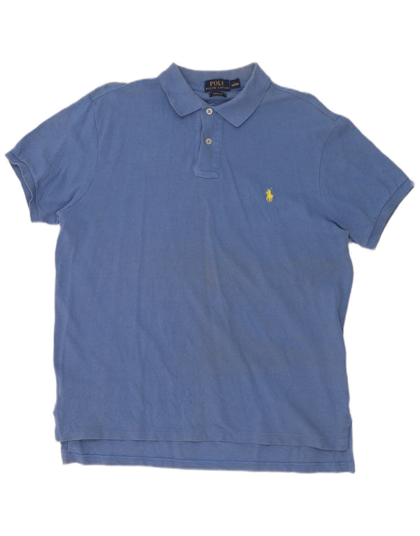Polo Ralph Lauren Mens Custom Fit Polo Shirt Large Blue Cotton