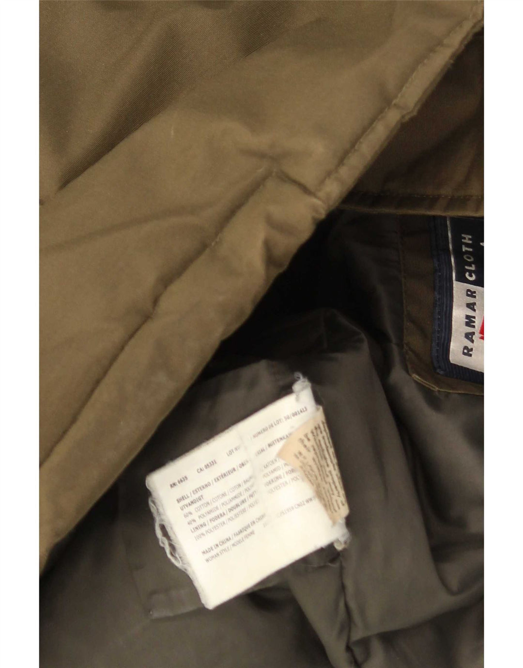 Woolrich Womens Hooded Padded Coat UK 14 Medium Khaki Cotton