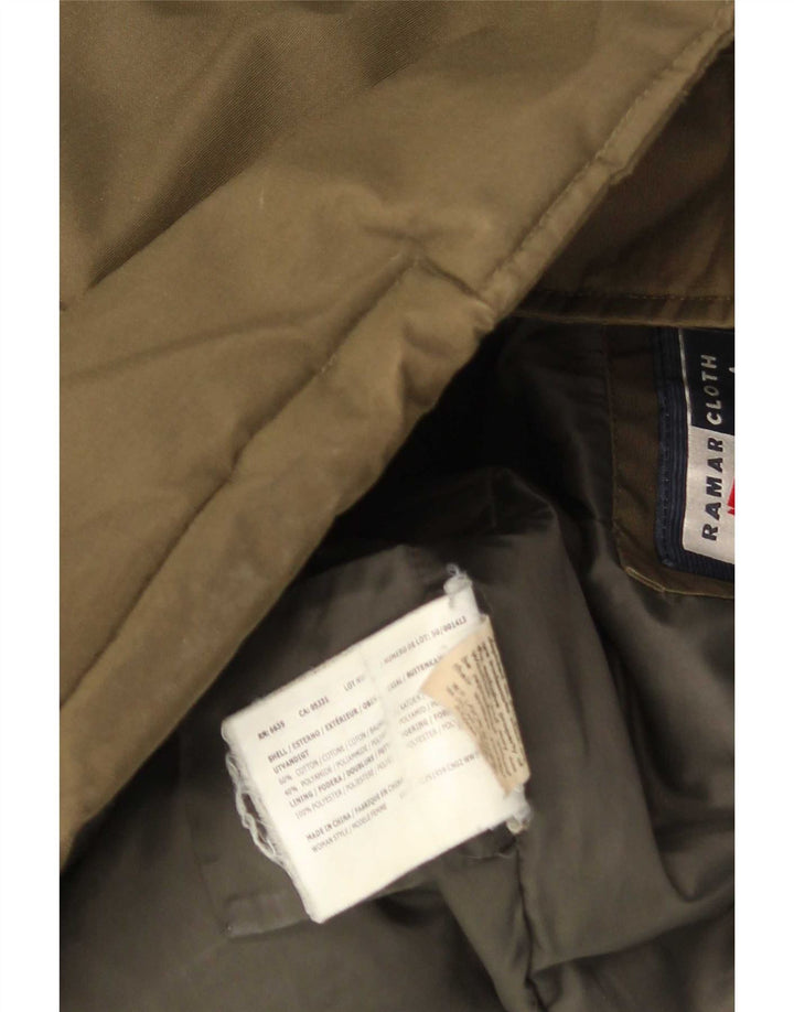Woolrich Womens Hooded Padded Coat UK 14 Medium Khaki Cotton