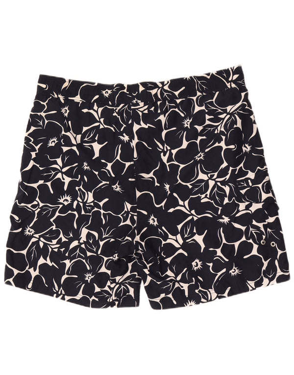 Nautica Mens Swimming Shorts XL Navy Blue Floral Polyester