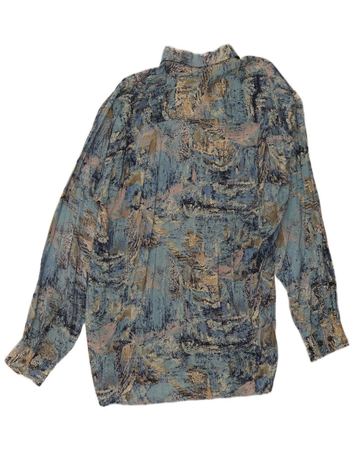 JAC TISSOT Mens Abstract Pattern Shirt Medium Blue