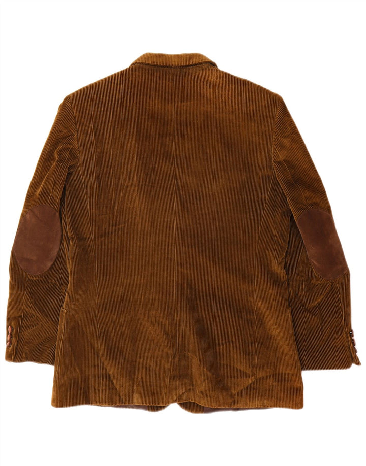 Velluto Duca Visconti Womens 2 Button Corduroy Blazer Jacket IT 48 XL Khaki