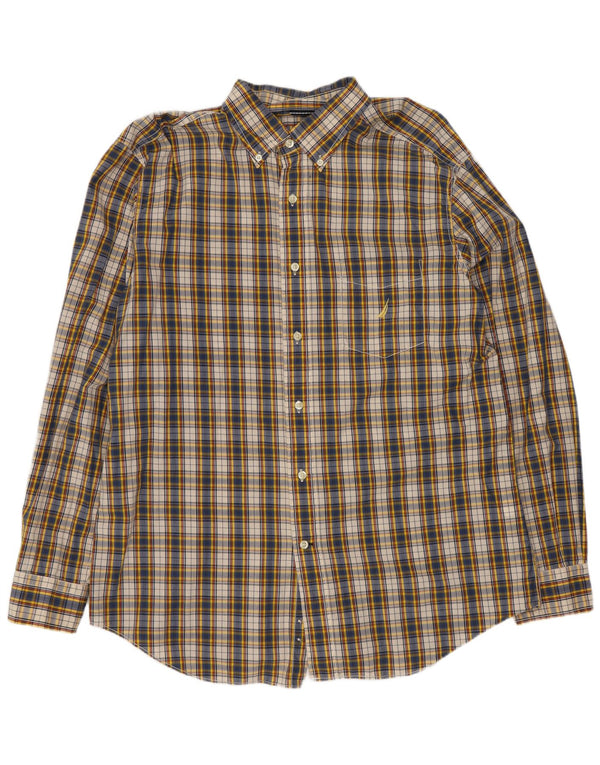 Nautica Mens Shirt Large Multicoloured Check Cotton