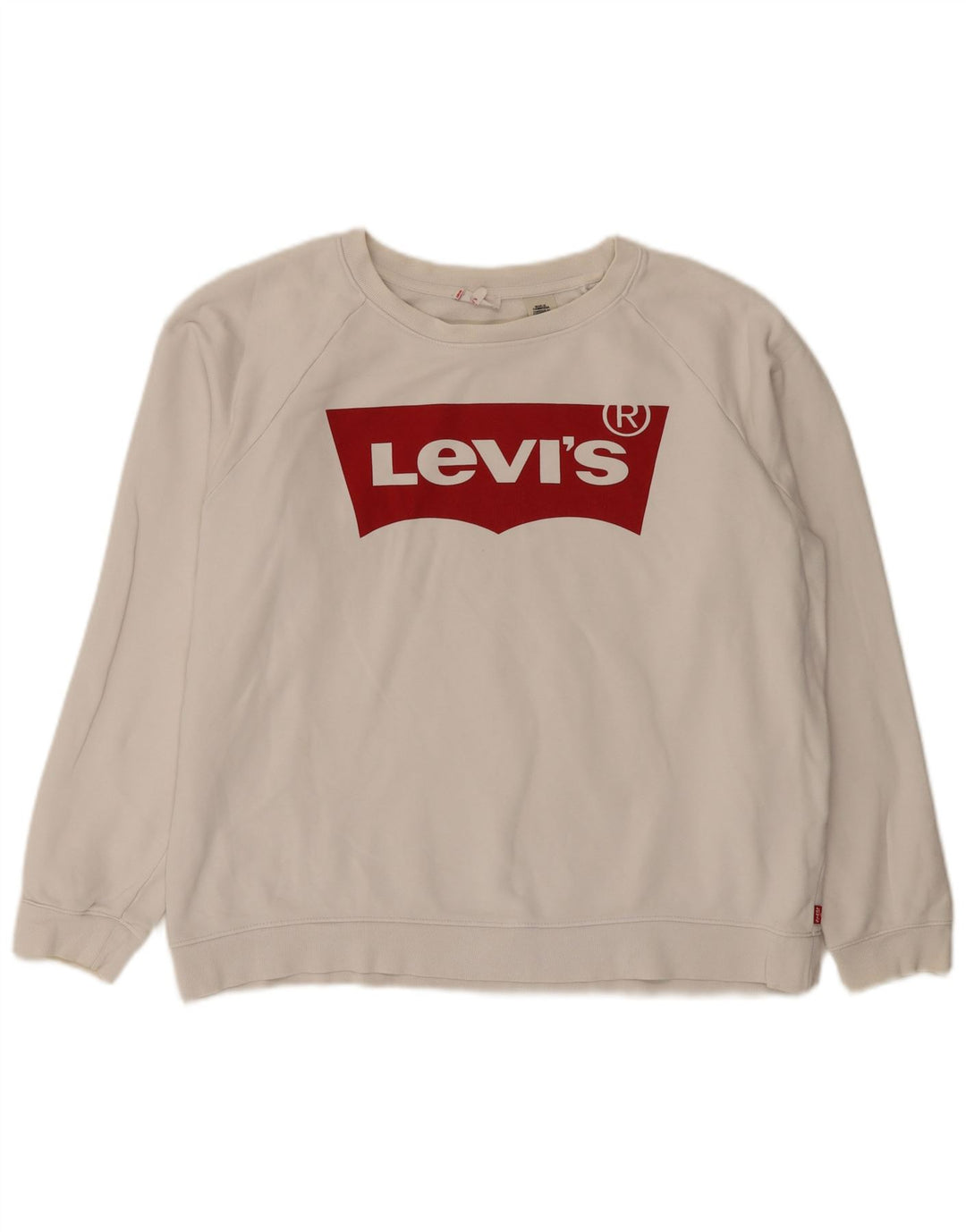 Levi's Womens Graphic Oversized Sweatshirt Jumper UK 16 Large White Cotton