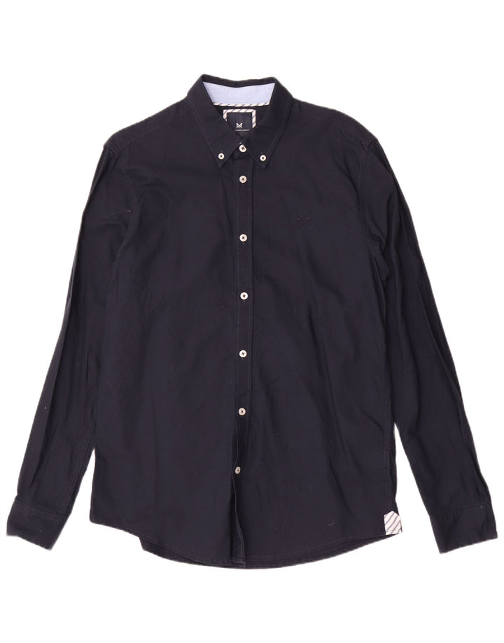 Crew Clothing Mens Slim Fit Shirt Medium Navy Blue Cotton