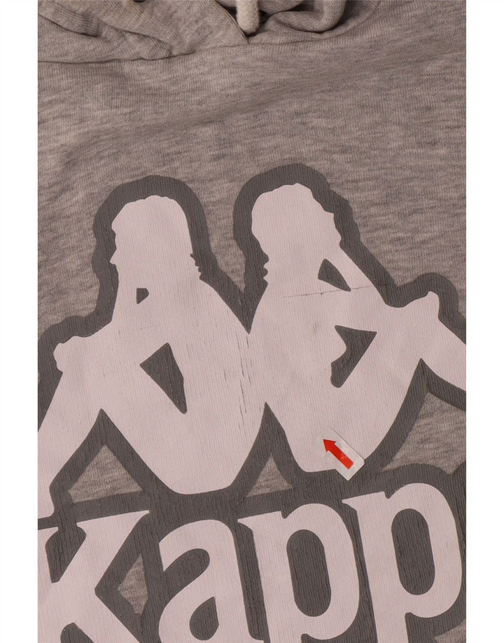Suéter feminino com capuz gráfico KAPPA UK 18 XL cinza algodão