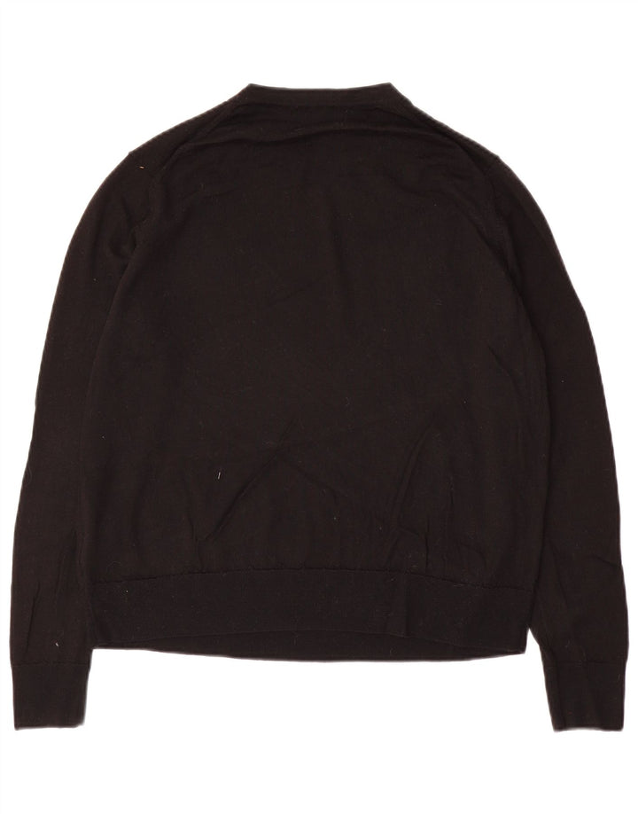 Marks & Spencer Womens Crew Neck Jumper Sweater UK 14 Large  Black Wool