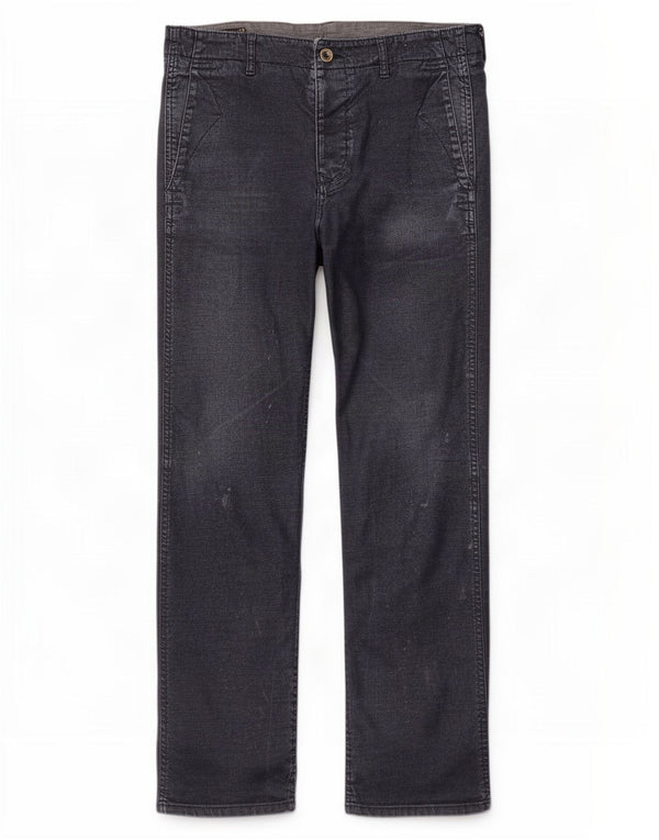 Marlboro Classics Mens Distressed Straight Farmer W36 L32 sötétkék pamut