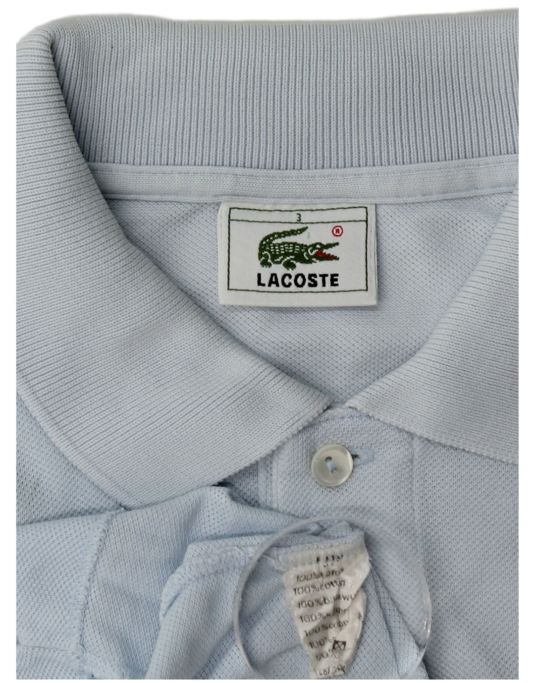 Lacoste Mens Polo Shirt Size 3 Small Blue Cotton