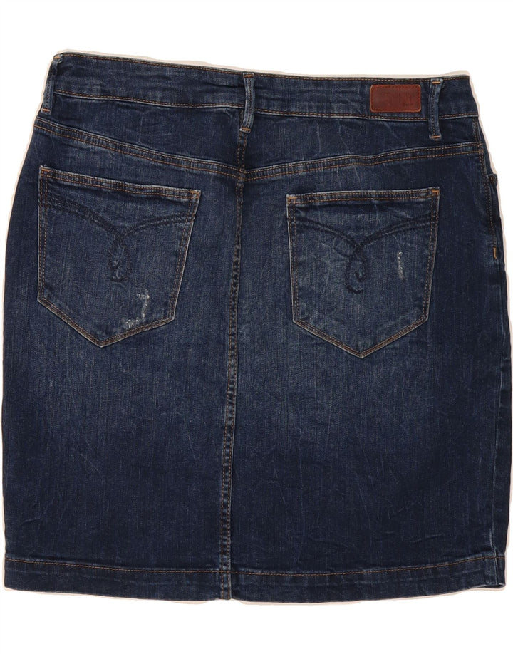 ESPRIT Womens Denim Skirt W32 Large Navy Blue Cotton Vintage Esprit and Second-Hand Esprit from Messina Hembry 