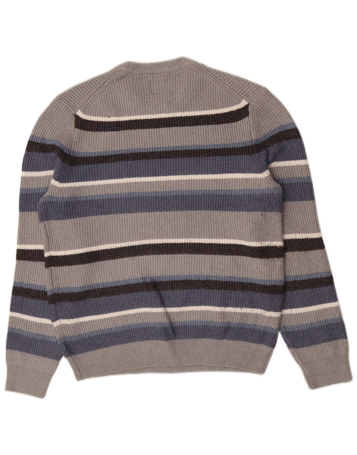 Marks & Spencer Mens Crew Neck Jumper Sweater Large Multicoloured Striped