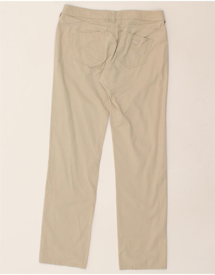 ARMANI Womens Straight Casual Trousers W29 L30 Beige Cotton Vintage Armani and Second-Hand Armani from Messina Hembry 
