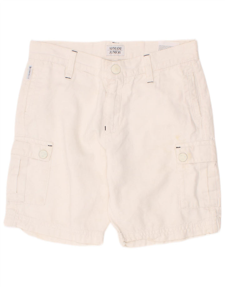 Armani Junior Boys Cargo Shorts 7-8 Jahre W24 Weiße Baumwolle