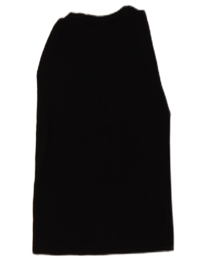 Zara Womens Crop Vest Top UK 12 Medium Black