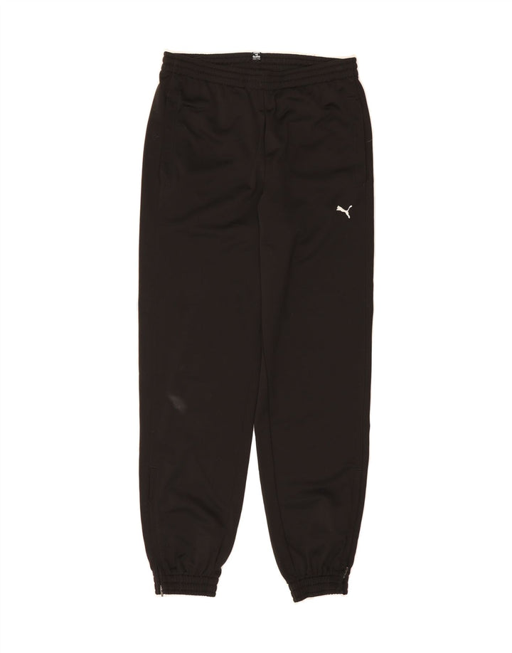 PUMA Boys Graphic Tracksuit Trousers Joggers 13-14 Years Black Polyester Vintage Puma and Second-Hand Puma from Messina Hembry 