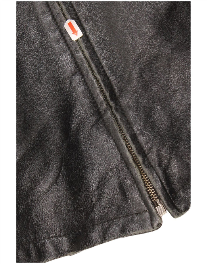 Giacca in pelle vintage da uomo IT 50 XL in pelle nera