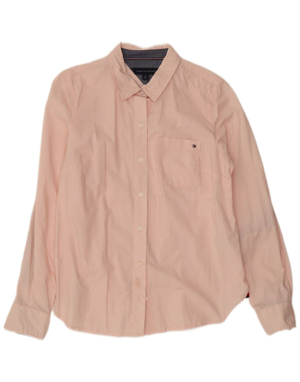 Tommy Hilfiger Womens Shirt UK 10 Small Pink Cotton