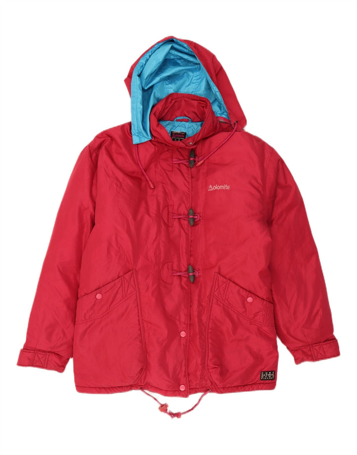 DOLOMITE Womens Oversized Hooded Windbreaker Jacket UK 10 Small Red Vintage Dolomite and Second-Hand Dolomite from Messina Hembry 