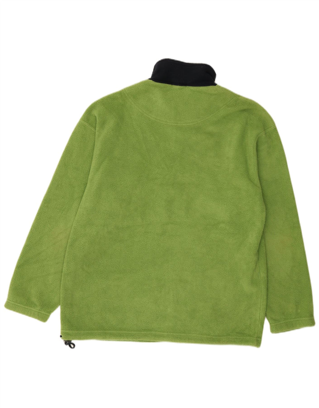 Marks & Spencer Mens Zip Neck Fleece Jumper Large Green Colourblock