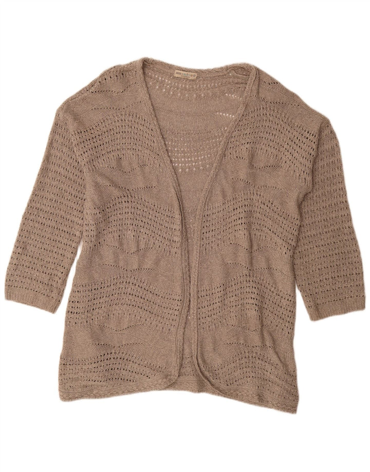 Marks & Spencer Womens Open Cardigan Sweater UK 20 2XL Beige Polyester