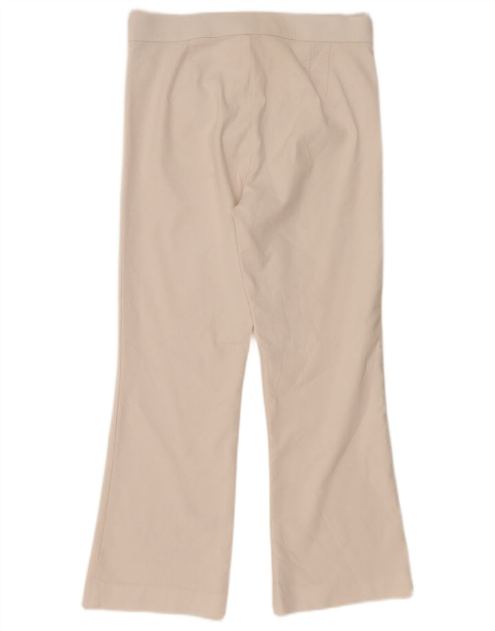 Zara Dame Bootcut Cropped Trousers Medium W29 L25 Hvid Bomuld