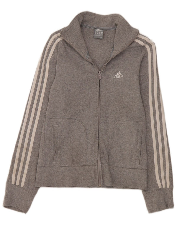 Giacca da ginnastica da donna con vestibilità regolare Adidas UK 8 Small Grigio Cotone