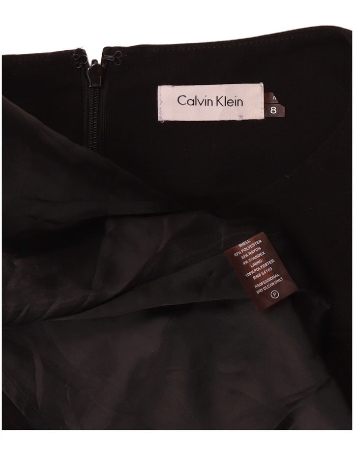 Calvin Klein Womens Sleeveless A-Line Dress US 8 Medium Black