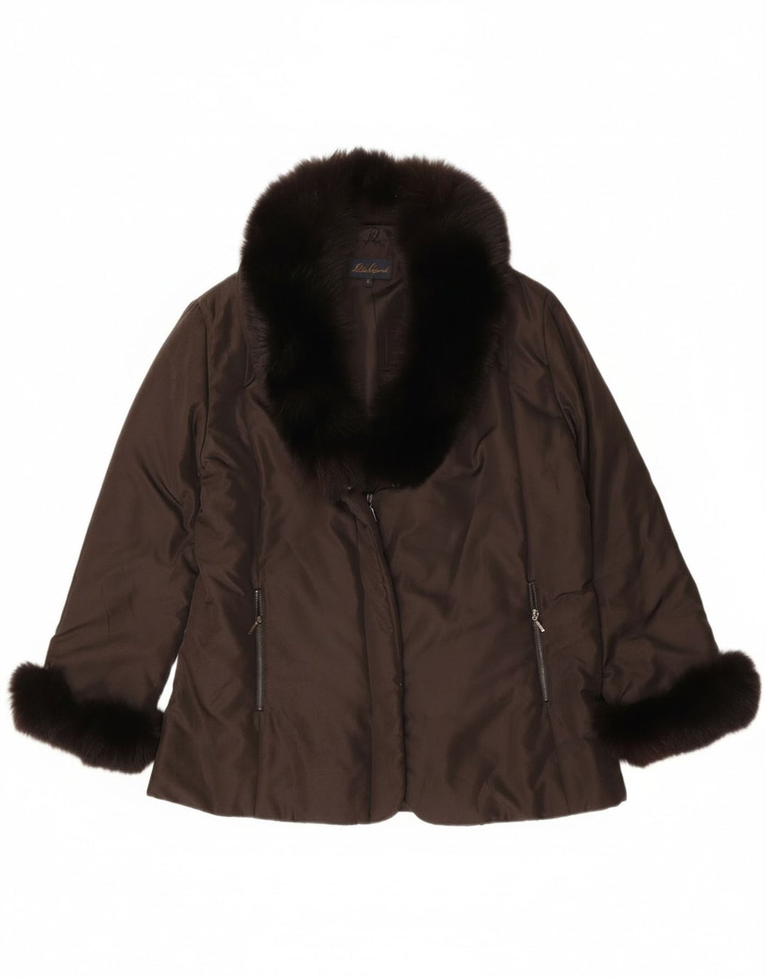 Luisa Spagnoli Womens Oversized Padded Jacket UK 10 Small Brown Polyester