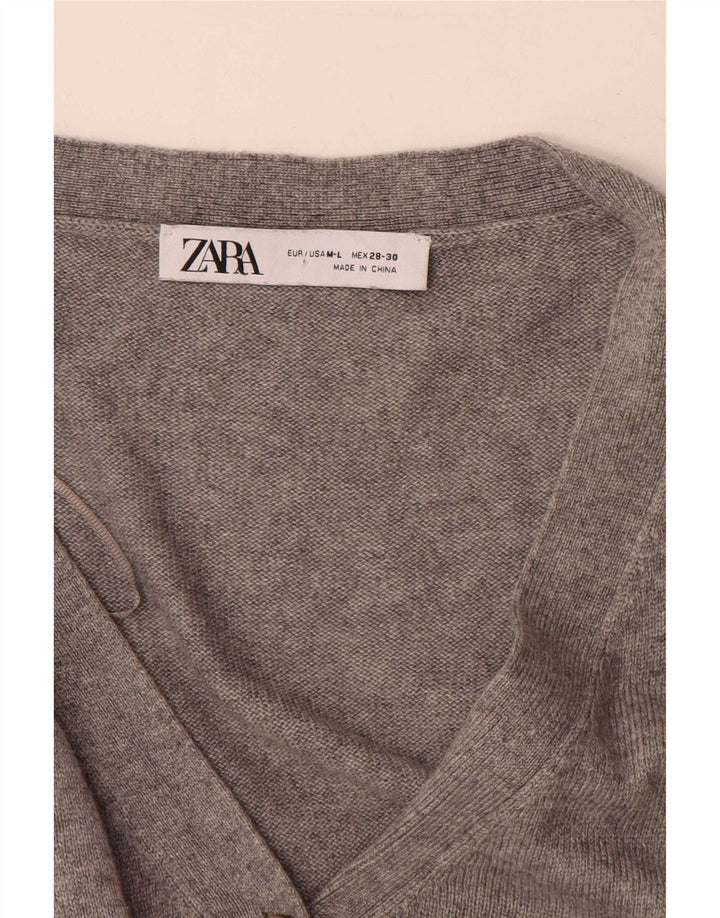 Maglione cardigan oversize lungo da donna Zara UK 14 Grigio medio chiazzato