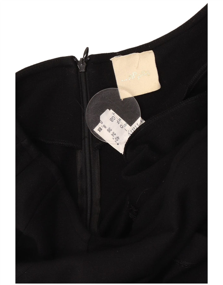 Vintage Womens Sheath Dress UK 8 Small Black Viscose