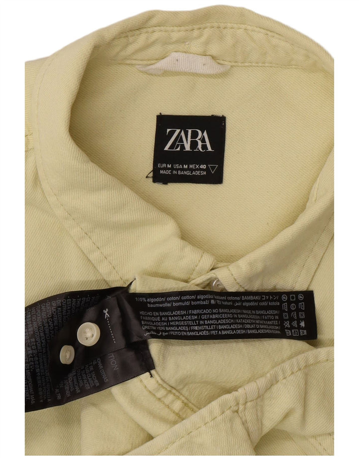 Zara Mens Shirt Medium Yellow Cotton