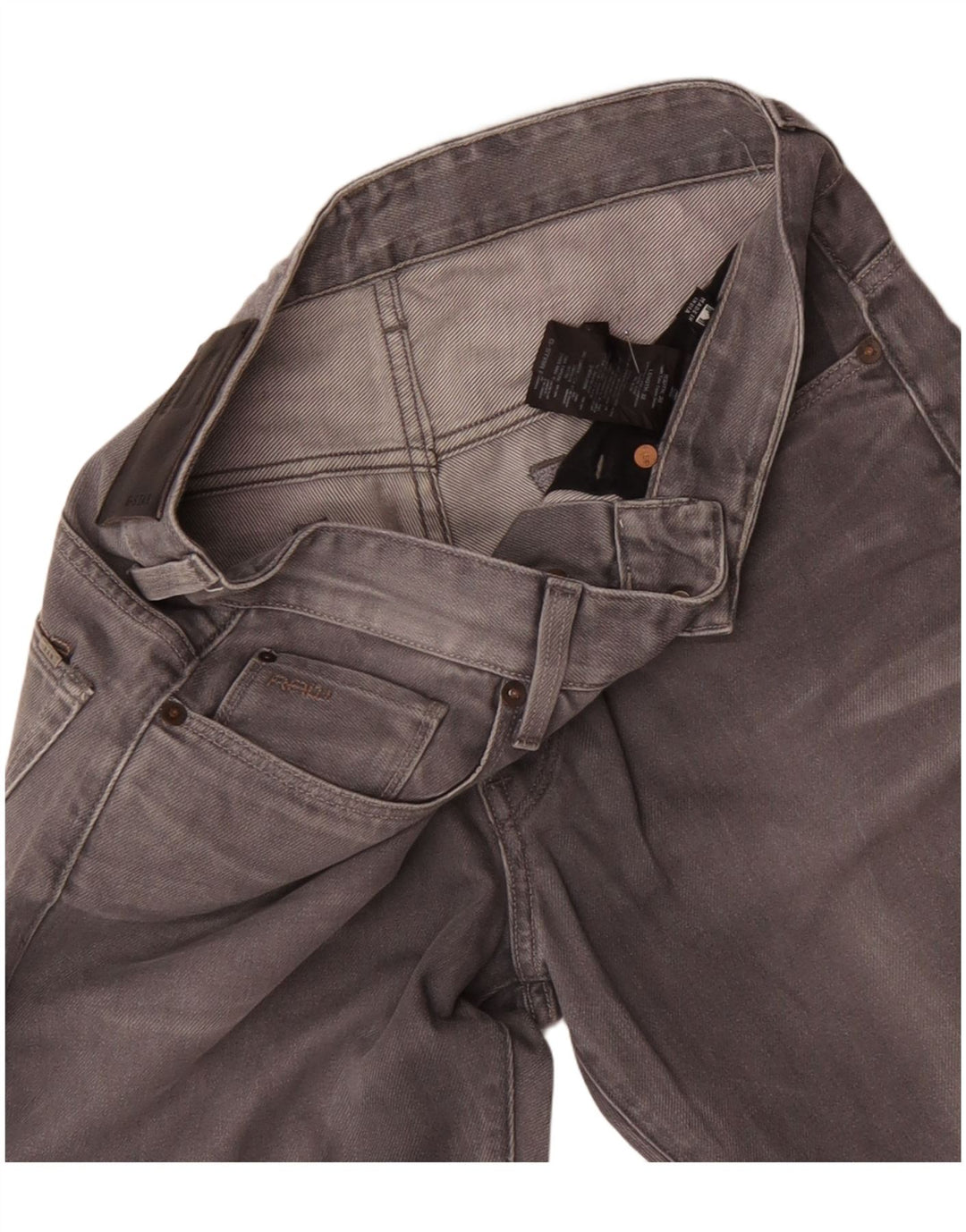 G-Star Mens 3301 Slim Jeans W30 L32 Grey Polyester