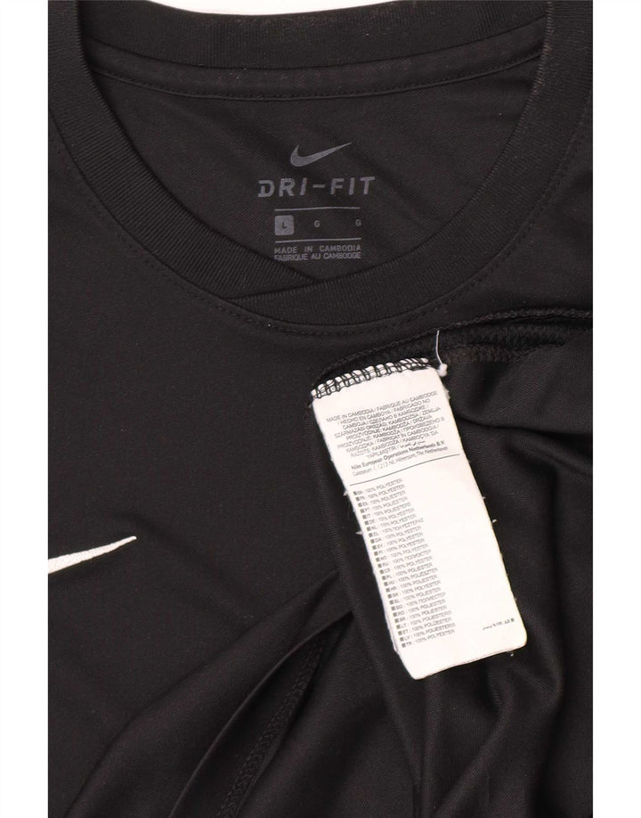 Nike Herren Dri Fit T-Shirt Top Large Schwarz Polyester