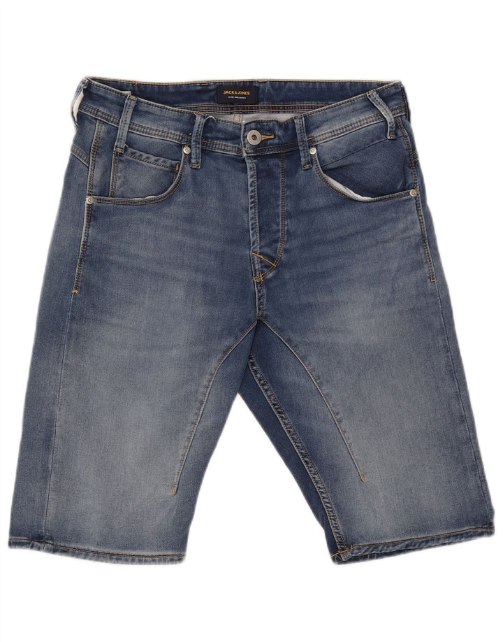 Jack & Jones Mens Denim Shorts Medium W32 Blue Cotton