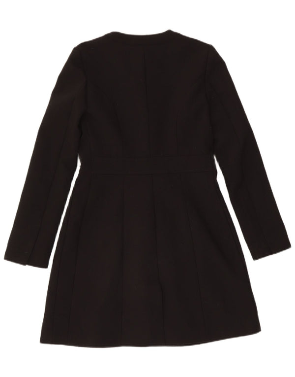 Elisabetta Franchi Womens Overcoat IT 40 Small Black Polyester
