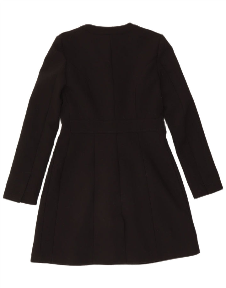 Elisabetta Franchi Damen Mantel IT 40 Small Schwarz Polyester