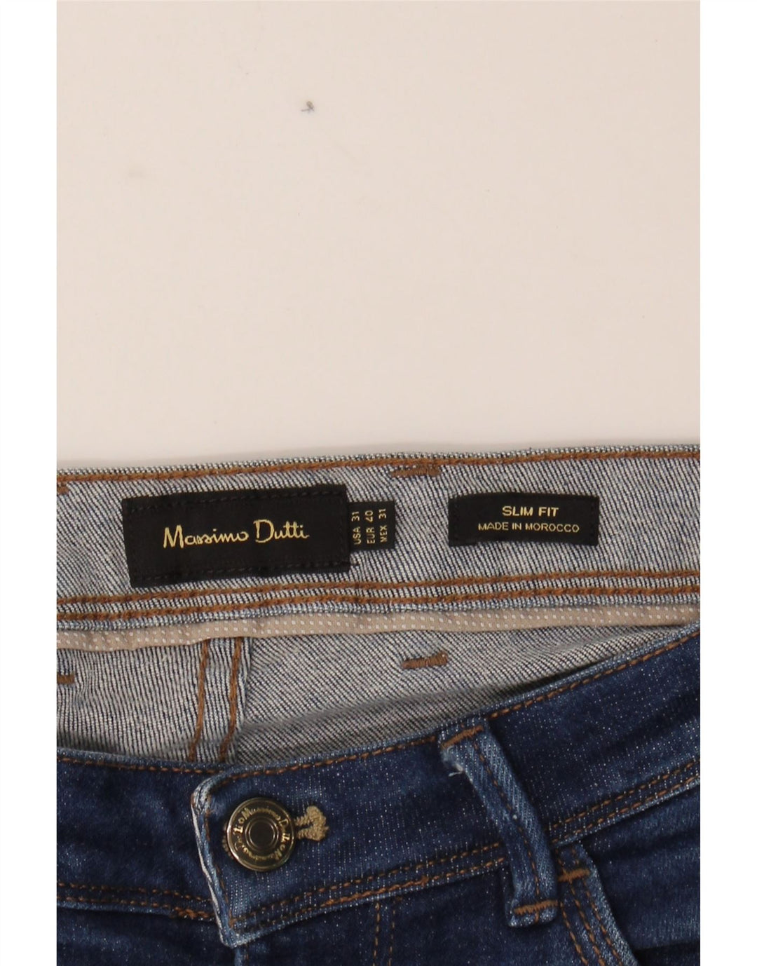 MASSIMO DUTTI Mens Slim Jeans EU 40 Medium W31 L29 Blue Cotton Vintage Massimo Dutti and Second-Hand Massimo Dutti from Messina Hembry 