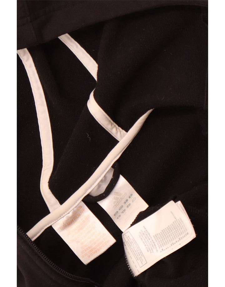 Adidas Boys Zip Hoodie Sweater 13-14 Years Black Polyester