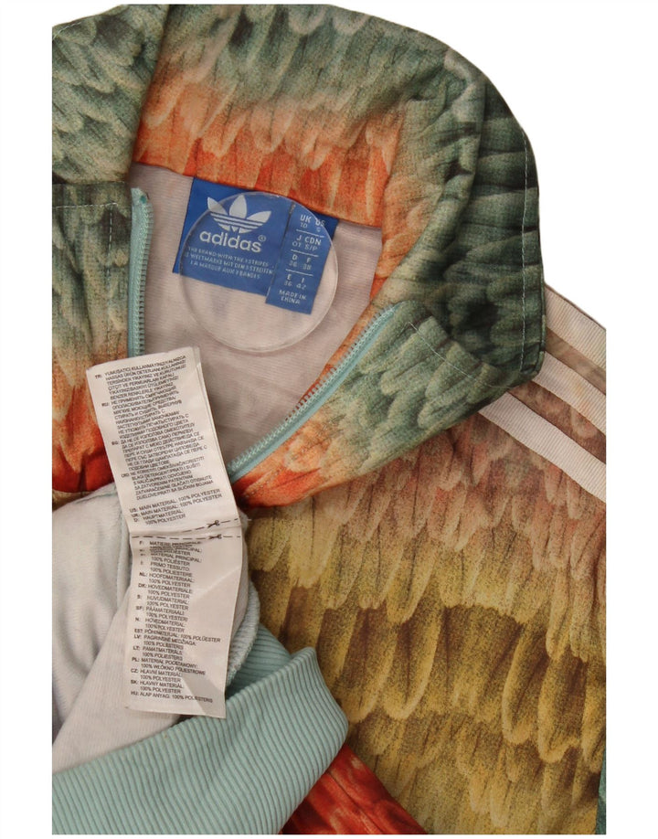 Adidas Womens Tracksuit Top Jacket UK 10 Small Multicoloured Geometric