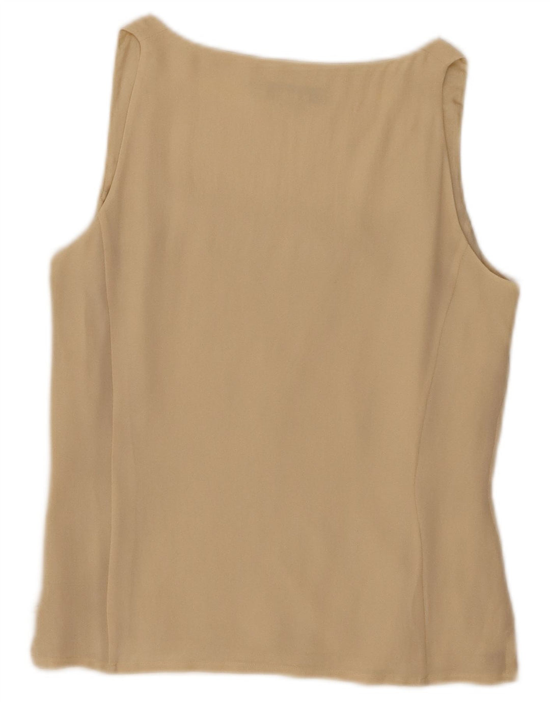 Blunauta Damen ärmelloses Blusenoberteil IT 42 Mittelbeige Seide
