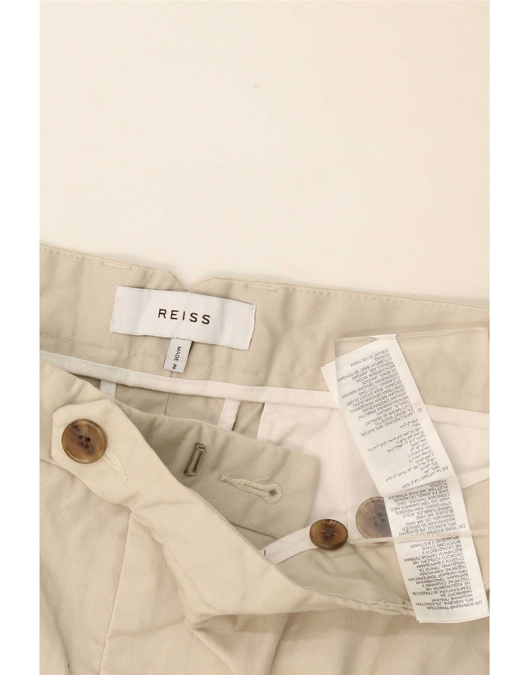 Reiss Mens Chino Shorts W36 Large Beige Cotton