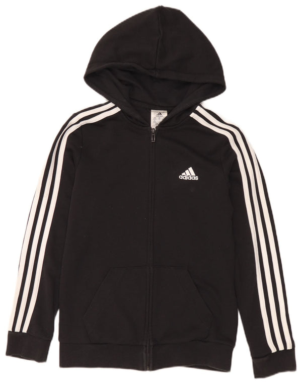 Damski sweter z kapturem i zamkiem błyskawicznym Adidas UK 4/6 XS Czarna bawełna