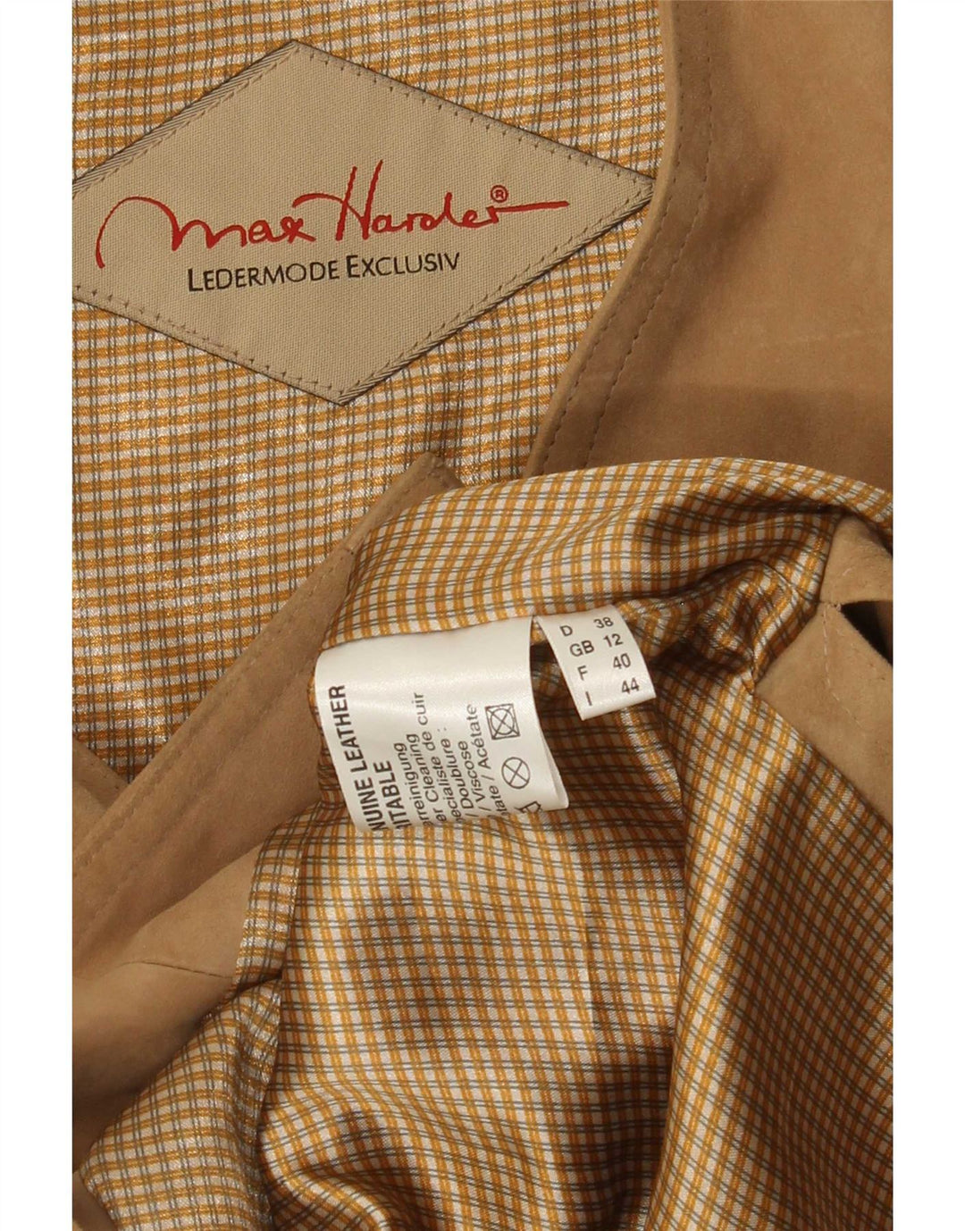 Max Harder Damen Wildlederweste UK 12 Medium Beige Leder