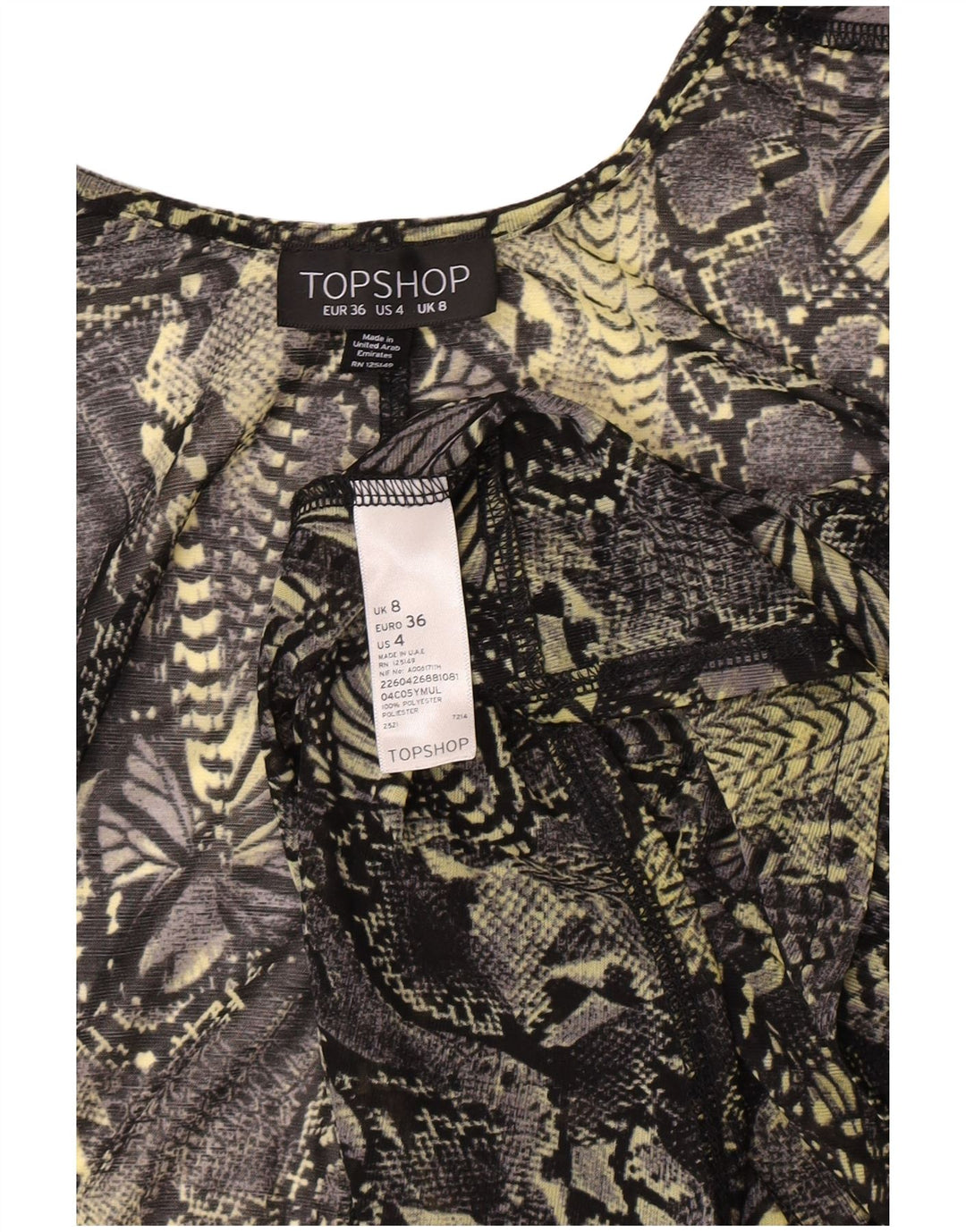 Topshop Dame Se Through Cardigan Top UK 8 Small Multicolored